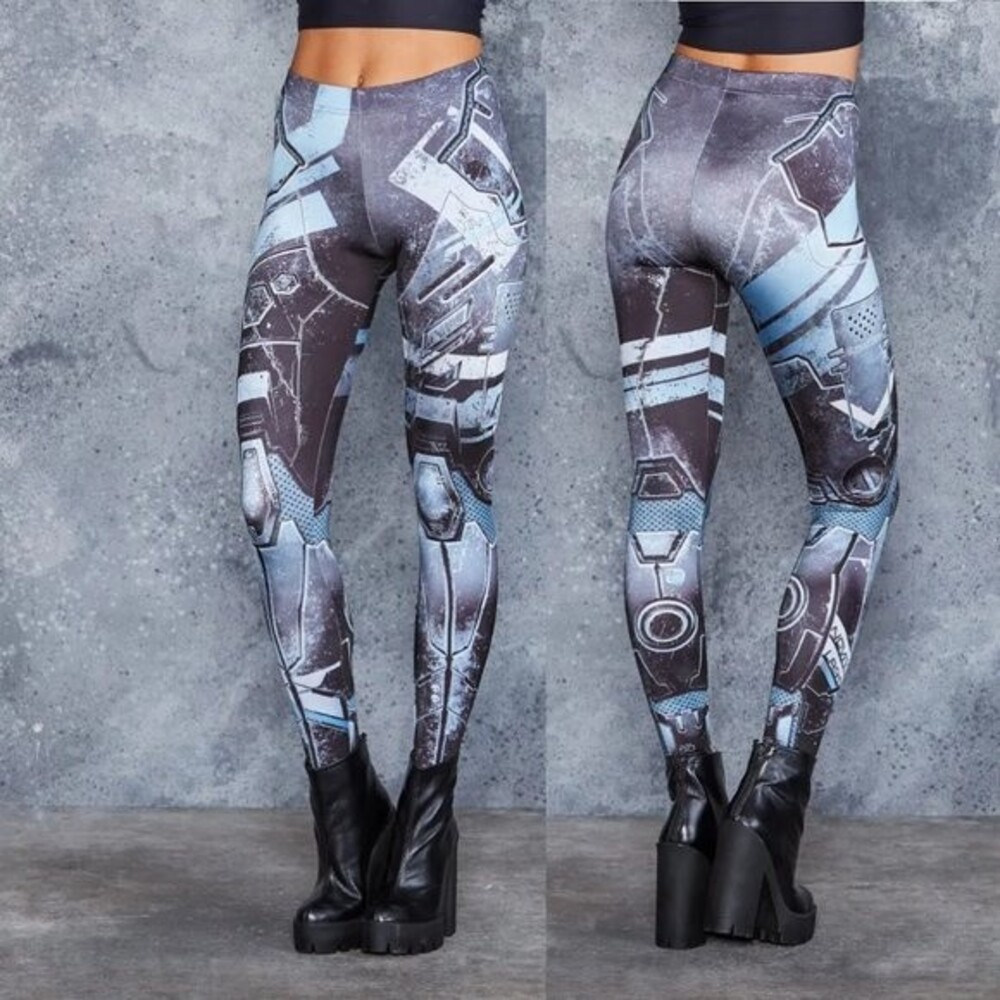 Nova Labs, Sci-Fi, Cosplay Colorful Stretchy Blue Leggings - S/M